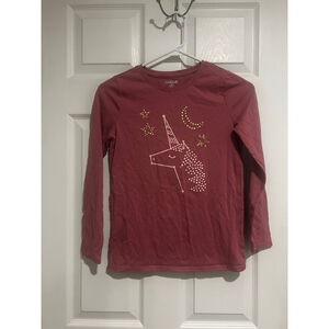 NWOT Cat & Jack Girl’s Pink Graphic Tee Long-sleeve Shirt Sz. L-10/12